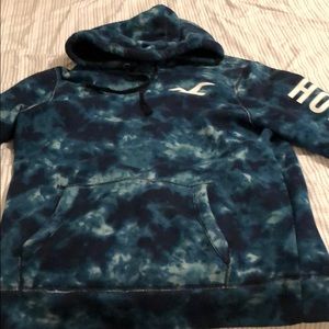 Aqua Blue Pattern Hollister Hoodie
